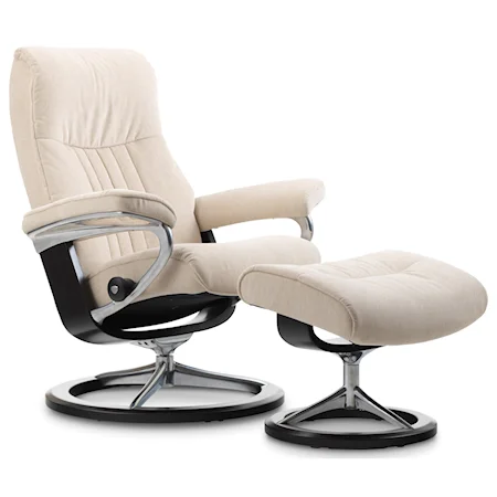 Medium Reclining Chair & Ottoman with Signature Base